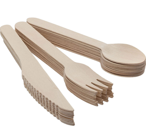 Juego de Cubiertos de Madera Natural con Cuchara, Cuchillo y Tenedor, Cubiertos de Madera Ecológicos, Cuchara con Logotipo en Oferta - Product Image 6