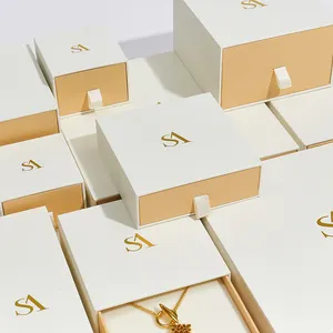 Boyang Custom Logo Bedrukt Geschenkverpakking Papier Lade Sieraden Verpakking Dozen Set