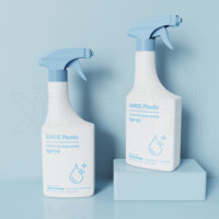 Bouteille pulvérisatrice en plastique HDPE de 500 ml avec déclencheur, personnalisable avec impression couleur, pour le nettoyage domestique, des fenêtres, des cuisines et des voitures, par XINDE