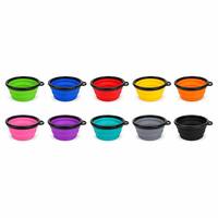 Bol de Voyage Portable en Silicone pour Chien, Écologique, 350 ml, Platine, Accessoire de Pique-nique Extérieur Robuste