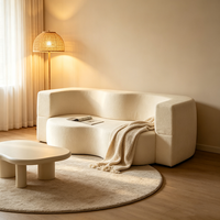 Canapé compressé en tissu floqué personnalisé avec éponge à haute résilience, emballé sous vide pour salon, appartement et villa