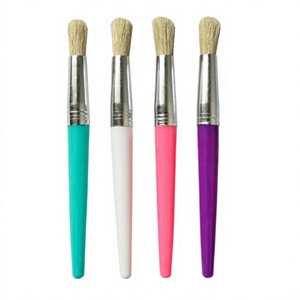 Candy Color Plastic Handle Aluminum Ferrule Oil Paint <b>Brush</b> <b>Round</b> Head Pure /Bristle - Product Image 4