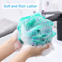 Spons Mandi Loofah 75g/PC, Sarung Tangan Mandi Jala Panjang untuk Pengelupasan Kulit, Bola Mandi Bunga Diameter 14cm