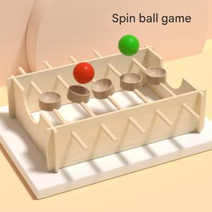 2026 年新品旋转滚球棋盘游戏儿童益智木制玩具 - Product Image 1