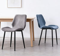 Chaise de salle à manger contemporaine en cuir avec pieds en métal, design scandinave, pour cuisine, restaurant, usage domestique, chaise de salle à manger pour cuisine
