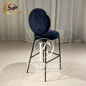 Vente en gros de chaise tabouret de bar pour mariage en velours noir design moderne - Product Image 6