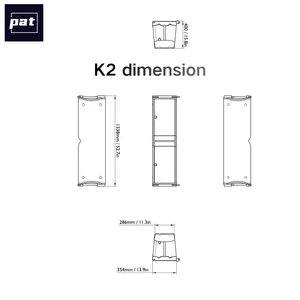 PAT K2 Enceinte active 3 voies double 12 pouces à double ligne acoustique stéréo en bois - Product Image 3