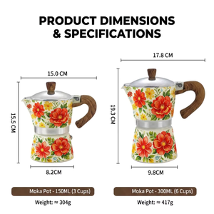 <span class=keywords><strong>Cafetera</strong></span> Italiana <span class=keywords><strong>Moka</strong></span> de Aluminio Kingze de 150ml/300ml, Personalizada con Diseño Impreso - Product Image 5