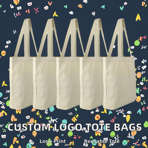 Custom Canvas <b>Tote</b> <b>Bag</b> Reusable <b>Zipper</b> Shopper <b>Bag</b> Printed Logo Cotton Carry all <b>Bag</b> for Gift Grocery - Product Image 2