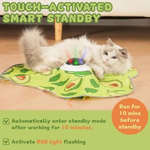 Stuzzicante piuma giocattolo per i gatti con la bacchetta a LED ricaricabile motore silenzioso masticare il Mouse Kicker per il gioco dei gattini - Product Image 3