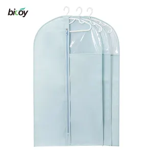 Large Garment bag with Zipper Clear Window Oxford Eco Friendly Clothes Dust Cover