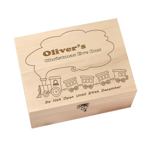 <strong>Personalised</strong> Engraved <strong>Wooden</strong> Christmas eve Gift <strong>Box</strong> with Hinged Lid - Product Image 3