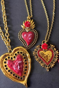 Nuevo Collar de Moda Clásico Rojo Elegante con Colgante de Corazón, Tema de <span class=keywords><strong>Cuento</strong></span> de Hadas, Flor de Lujo, Joyería para Mujer, Regalo de Fiesta, Venta al por Mayor - Product Image 2