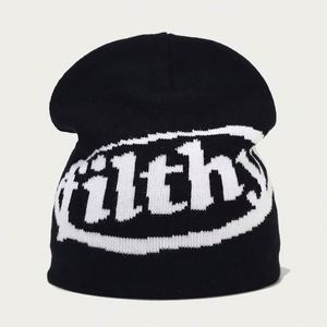 Wholesale Custom Unisex Winter Beanie <b>Head</b> <b>Warmer</b> with Letter Pattern Jacquard Knit for Men and Women - Product Image 2