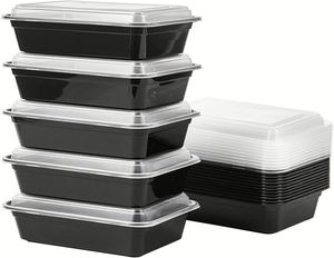 Boîte à lunch jetable, compatible micro-ondes, en plastique PP, avec couvercle anti-fuite, pour les repas à emporter et la préparation des repas - Product Image 3