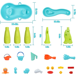 Juego de 18 Piezas de Juguetes para Mesa de <span class=keywords><strong>Arena</strong></span> <span class=keywords><strong>y</strong></span> <span class=keywords><strong>Agua</strong></span> para Niños Pequeños, Mesa de Actividades de Verano, Mesa de Juego para Playa al Aire Libre para Niños - Product Image 5