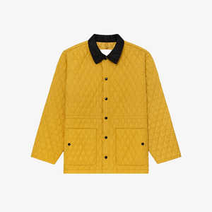 남성용 옐로우 퀼트 재킷 의류 염색 면 턴 다운 칼라 방풍 가열 친환경 겨울 경량 포켓 면 - Product Image 2