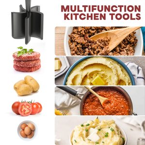 Picadora de Carne y Herramienta para Hamburguesas - Triturador de Carne Moída Premium Resistente al Calor, Acabador de Carne ABS, Triturador Manual de Alimentos - Product Image 6