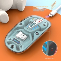 Souris ergonomique sans fil XYH55 2,4 GHz RVB rétroéclairée transparente pour droitiers, silencieuse, double mode, légère pour joueurs - En stock