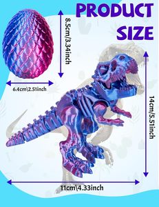 Lot de Œufs de Dinosaures Imprimés en 3D en Gros, Décoration de Pâques en Plastique avec Jouets de Décompression Dragons Glacés pour Enfants - Product Image 2