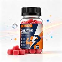 Gummies de créatine : Complément nutritionnel sportif pour la croissance musculaire et l'énergie – 60 unités, véganes, marque privée, fabrication OEM/ODM