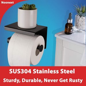 Soporte de papel higiénico de metal elegante de alta durabilidad con revestimiento a prueba de herrumbre y soporte de pared para almacenamiento organizado en el baño - Product Image 2