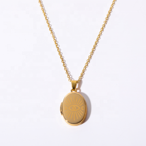 Popular estilo europeo y americano que se puede <span class=keywords><strong>abrir</strong></span> colgante de foto de acero inoxidable personalizado grabado con láser sol Luna ojos diseño patrón - Product Image 5