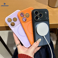 Coque de téléphone UNIGRACE avec grande fenêtre, transformable en design de la série 17, coque arrière magnétique en silicone pour iPhone 15 16 Pro Max