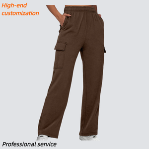 Pantalones de Trabajo de Alta Calidad para Mujer, de Algodón, Estilo <span class=keywords><strong>Cargo</strong></span>, Acampanados, Transpirables, de Secado Rápido, Impermeables, Ecológicos, con Cordón Ajustable, Largos - Product Image 1