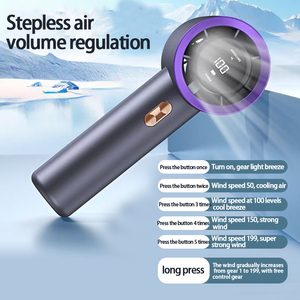 Ventilateur électrique portable sans pales en plastique, mini ventilateur USB rechargeable avec écran LED, refroidisseur d'air portable à grande vitesse, turbo espagnol - Product Image 6