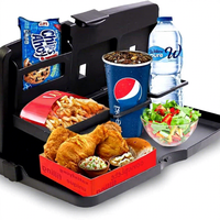 Organisateur de voiture pliable multifonctionnel de style minimaliste en PP fourni par le fabricant avec porte-gobelet et plateau repas monté sur la banquette arrière