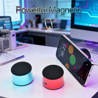 Mini haut-parleur Bluetooth portable, petit haut-parleur sans fil magnétique Bluetooth 5.3 avec support pour téléphone, haut-parleur sans fil