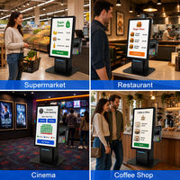 Lecteur de code QR à vente chaude, kiosque de commande automatique tout-en-un de 21,5 pouces, kiosque de paiement personnalisé sur ordinateur de bureau Android