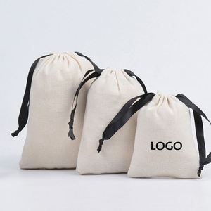 Bolsa de Algodón Orgánico con Cordón, 9x12cm, Monedero Reutilizable, Bolsa para Joyas y Collares, Tejido Fino Reciclable para Fiestas - Product Image 1