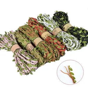 Simuliertes Blatt Hanf Seil 10m handgemachte Weihnachten dekoriert Wald Serie Gartenbau Green Leaf Hanf Seil Weben