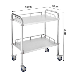 Из нержавеющей стали в сборе медицины 2 слоя тележка медицинская тележка колесница медико - Product Image 3