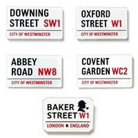 Aimant de réfrigérateur personnalisé en acrylique en forme de plaque de rue londonienne, autocollant magnétique rectangulaire pour souvenirs touristiques