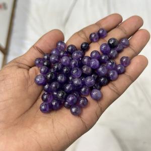 Vente en gros de perles d'améthyste naturelles rondes de 8 mm pour colliers à la mode pour les occasions de cadeaux de fiançailles de mariage - Product Image 3