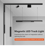 Rail Lumineux Magnétique Européen Led Blanc Noir R90 Aspiration Mini Système Ultra Mince Éclairage Sur Rail Magnétique Surface Encastrée
