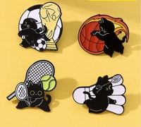 Lencana Logam 3D Kucing Kartun Lucu, Aksesoris Kolektor, Bros, Pin Dekoratif untuk Tas Ransel, Cantik