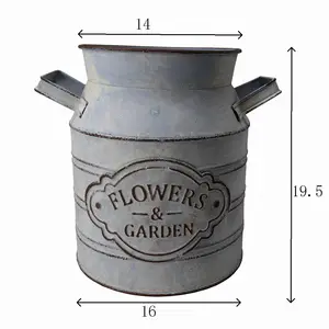 Custom Galvanized Metal Planter Flower Vase Bucket Pot For Garden Outdoor Indoor Home Shop Decor
