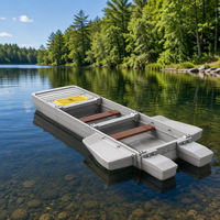 Bateau de pêche pliable pour 3 à 4 personnes, avec boîtes de flottabilité pour toit de voiture, en PE épaissi et renforcé, écologique et recyclable, compartiments spacieux pour le réservoir