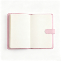 Agenda rose à couverture rigide en PU, reliure cousue, format A5, avec fermeture élastique