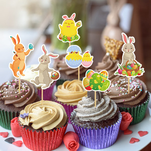 ของตกแต่งเค้กอีสเตอร์ รูปกระต่าย ดอกไม้ ไก่ ไข่ ของตกแต่งเค้กสำหรับงานปาร์ตี้อีสเตอร์ - Product Image 3