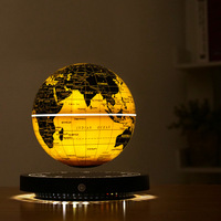Base de Reloj de Globo de PVC con Levitación Magnética Moderna, Globo Luminoso Dorado, Tecnología de Luz Nocturna Ambiental Colorida y Ecológica