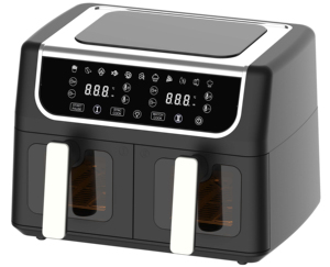 Vendita calda nuovi elettrodomestici da cucina rivestimento antiaderente doppio cestello <span class=keywords><strong>friggitrice</strong></span> 8 <span class=keywords><strong>litri</strong></span> doppia zona <span class=keywords><strong>2</strong></span> cestello a vapore <span class=keywords><strong>friggitrice</strong></span> ad aria - Product Image 1