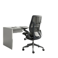 Chaise de bureau pivotante ergonomique à dossier moyen en maille, design moderne, avec siège réglable pour une position assise confortable