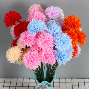 Crisantemos Artificiales de Siete Cabezas, Flores de Seda para Decoración de Bodas, Paquete de 10 Ramas - Product Image 2