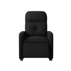 Electric Massage Recliner Chair Black Polyester Upholstery Metal Frame Remote Control Contemporary Design - Product Image 1