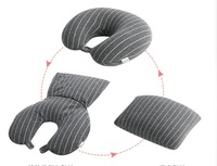 Coussin de voyage convertible 2 en 1 en mousse à particules, enroulable, pour le soutien du cou, portable, en forme de U